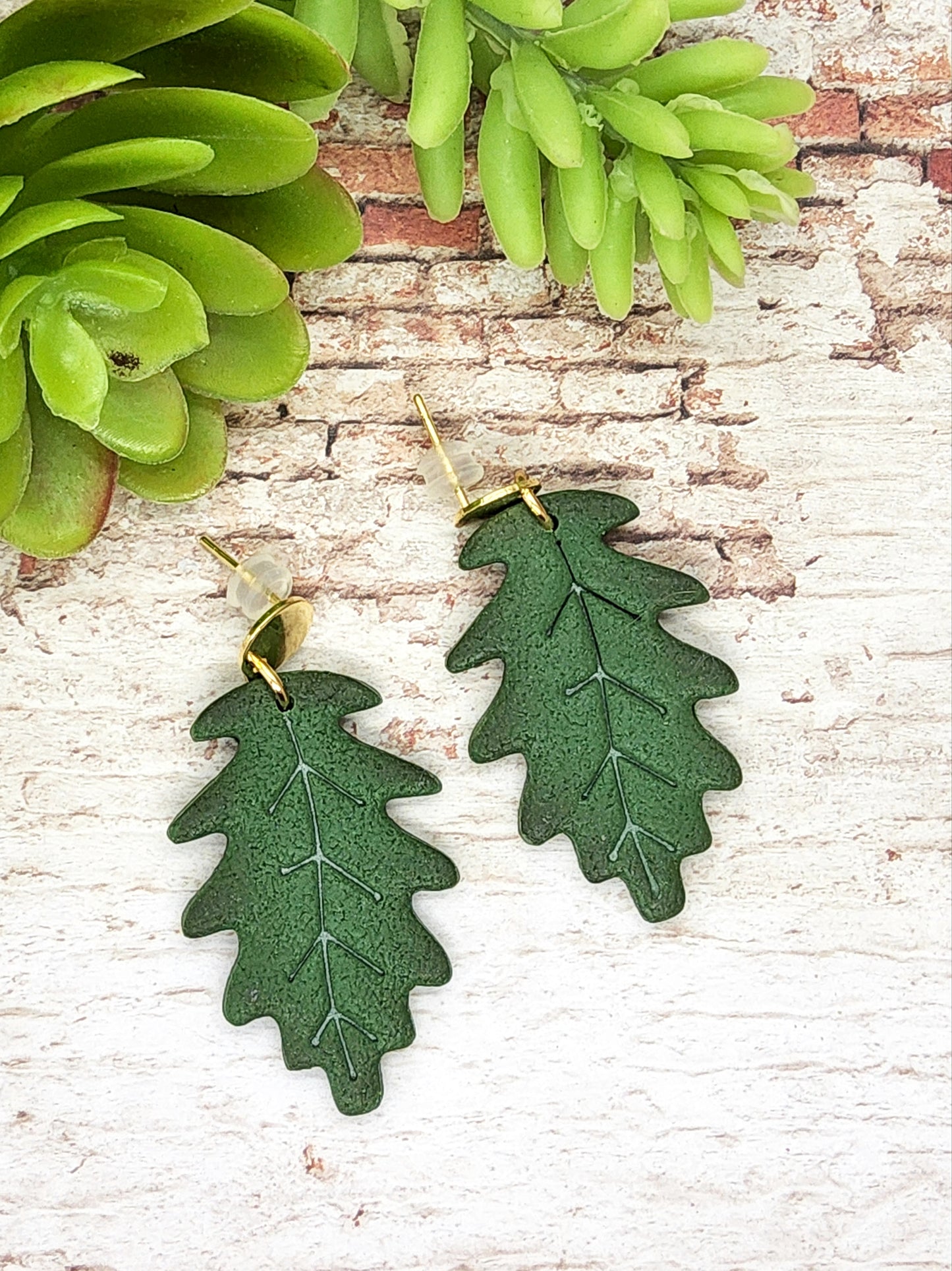 LEAF POLYMER CLAY EARRINGS