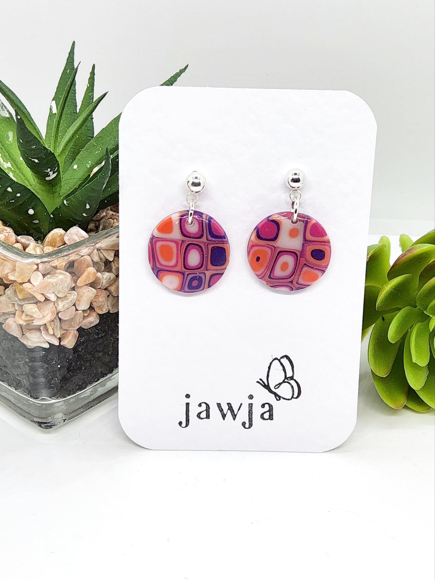 RETRO ROUND POLYMER CLAY EARRINGS