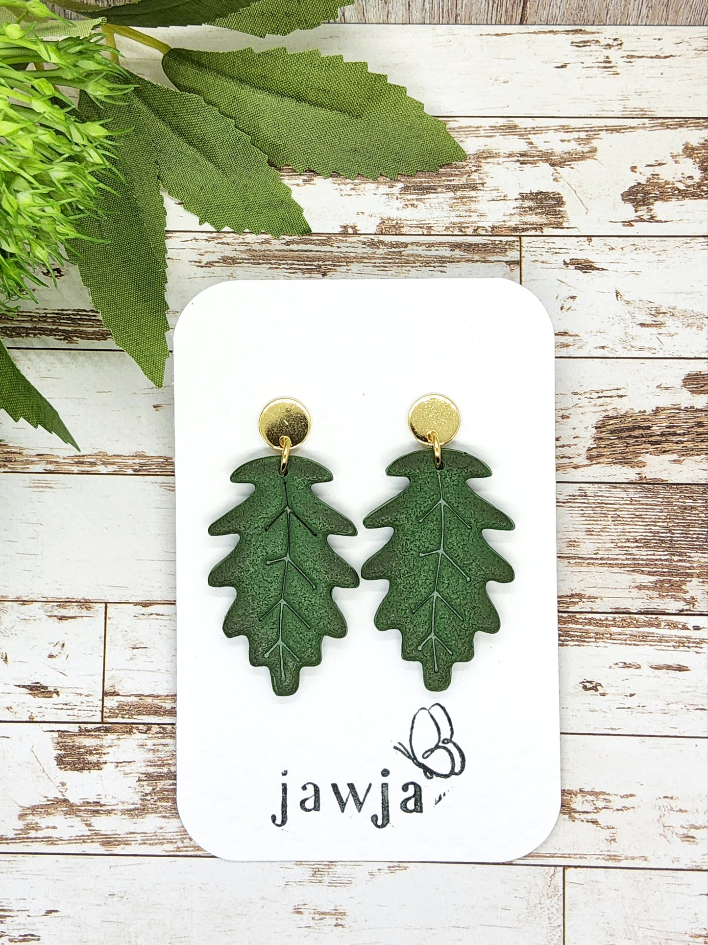 LEAF POLYMER CLAY EARRINGS