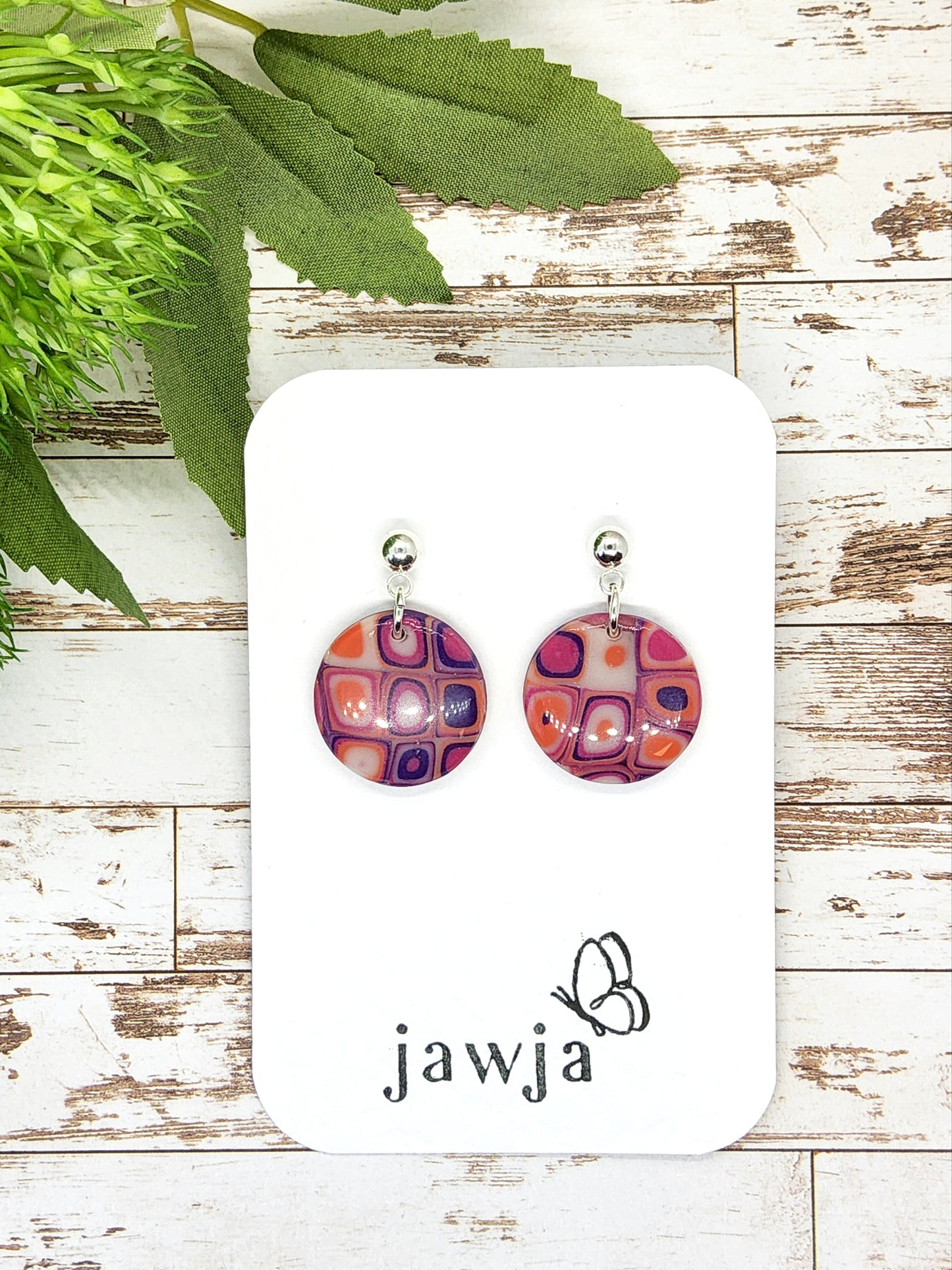 RETRO ROUND POLYMER CLAY EARRINGS