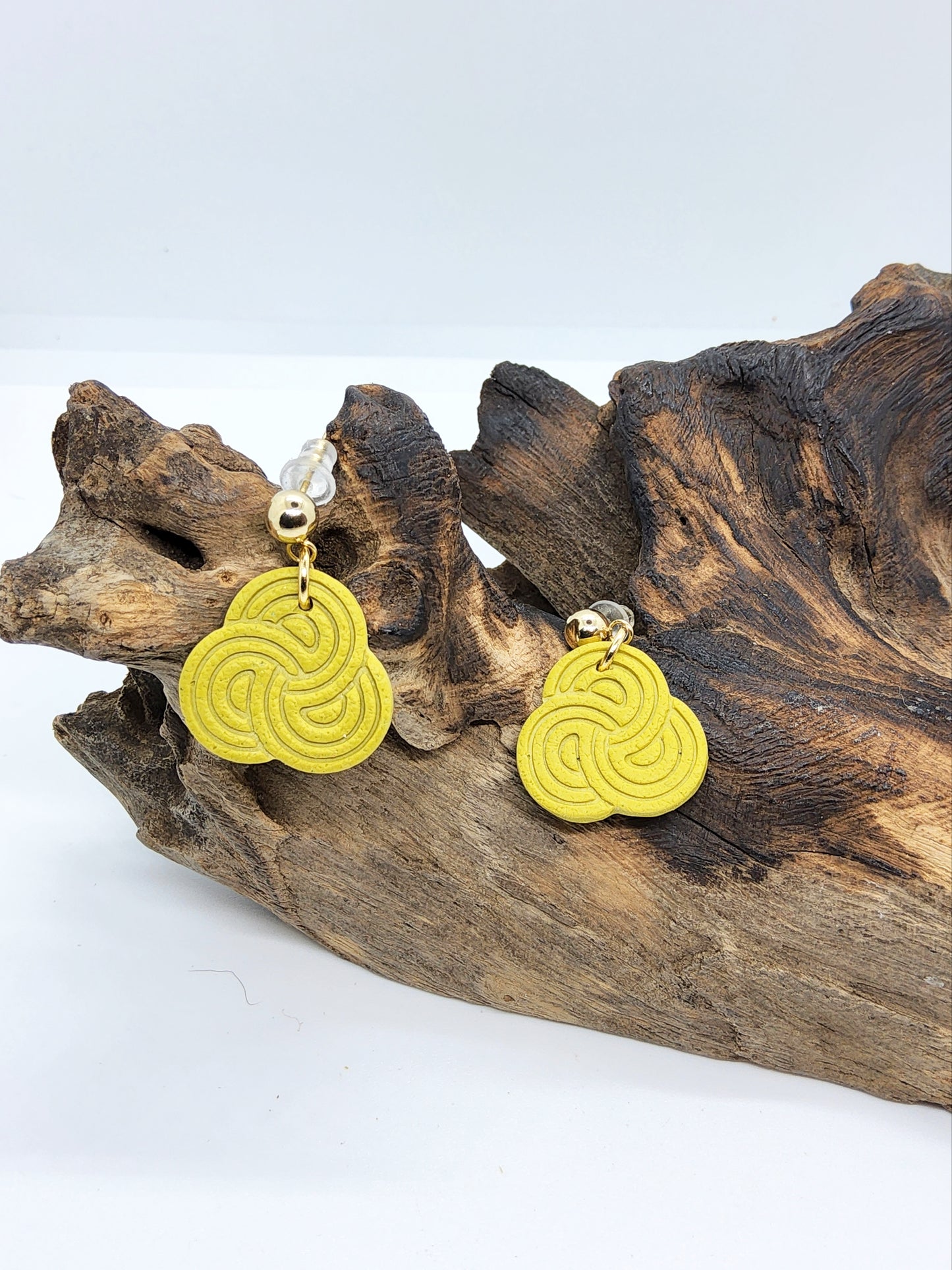 SWIRLED PATTERN AND TEXTURED POLYMER CLAY EARRINGS