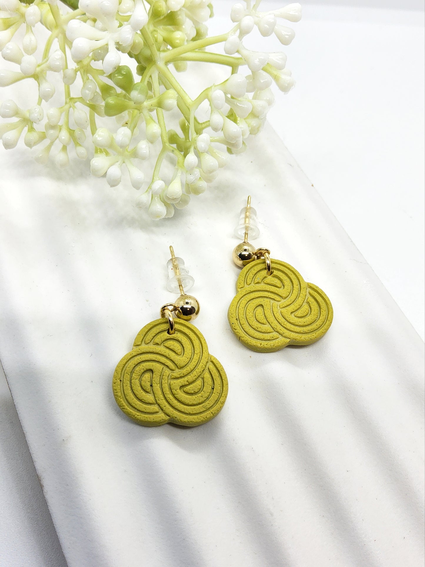 SWIRLED PATTERN AND TEXTURED POLYMER CLAY EARRINGS