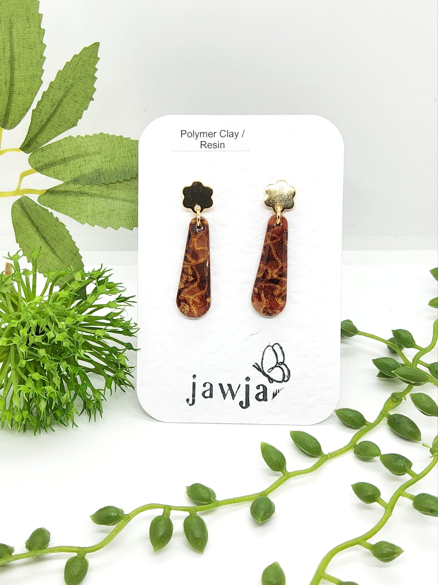 TORTOISESHELL EFFECT POLYMER CLAY EARRINGS