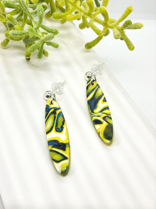 TIE DYE EFFECT POLYMER CLAY EARRINGS