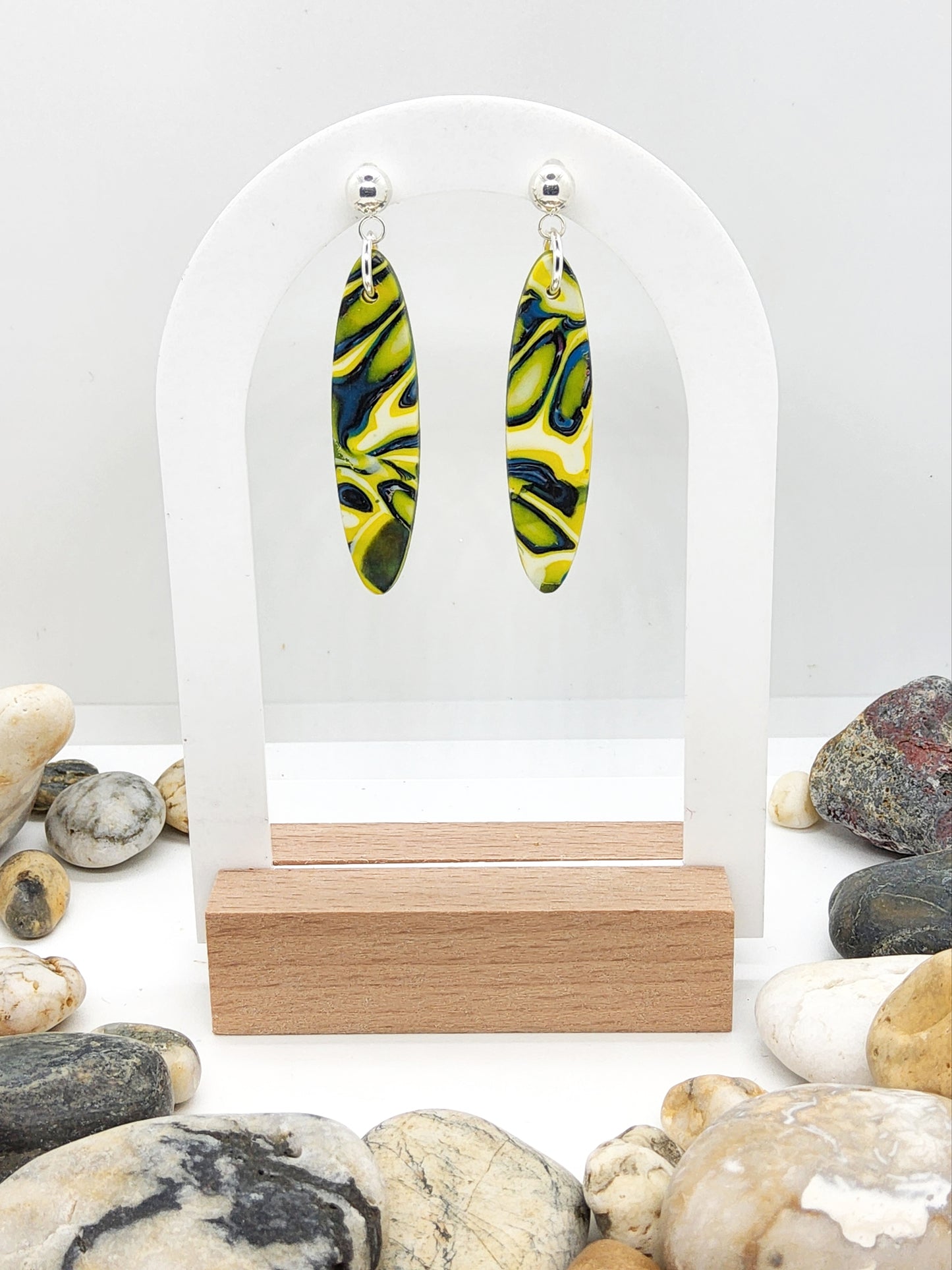 TIE DYE EFFECT POLYMER CLAY EARRINGS