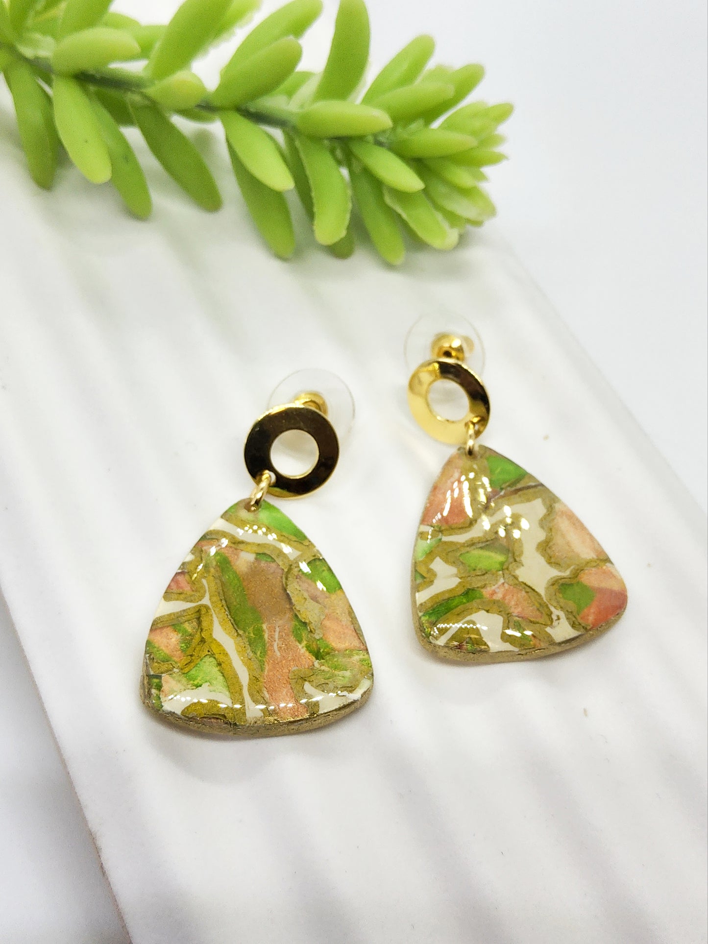 ABTRACT PATTERN POLYMER CLAY EARRINGS