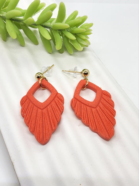 CORAL POLYMER CLAY EARRINGS