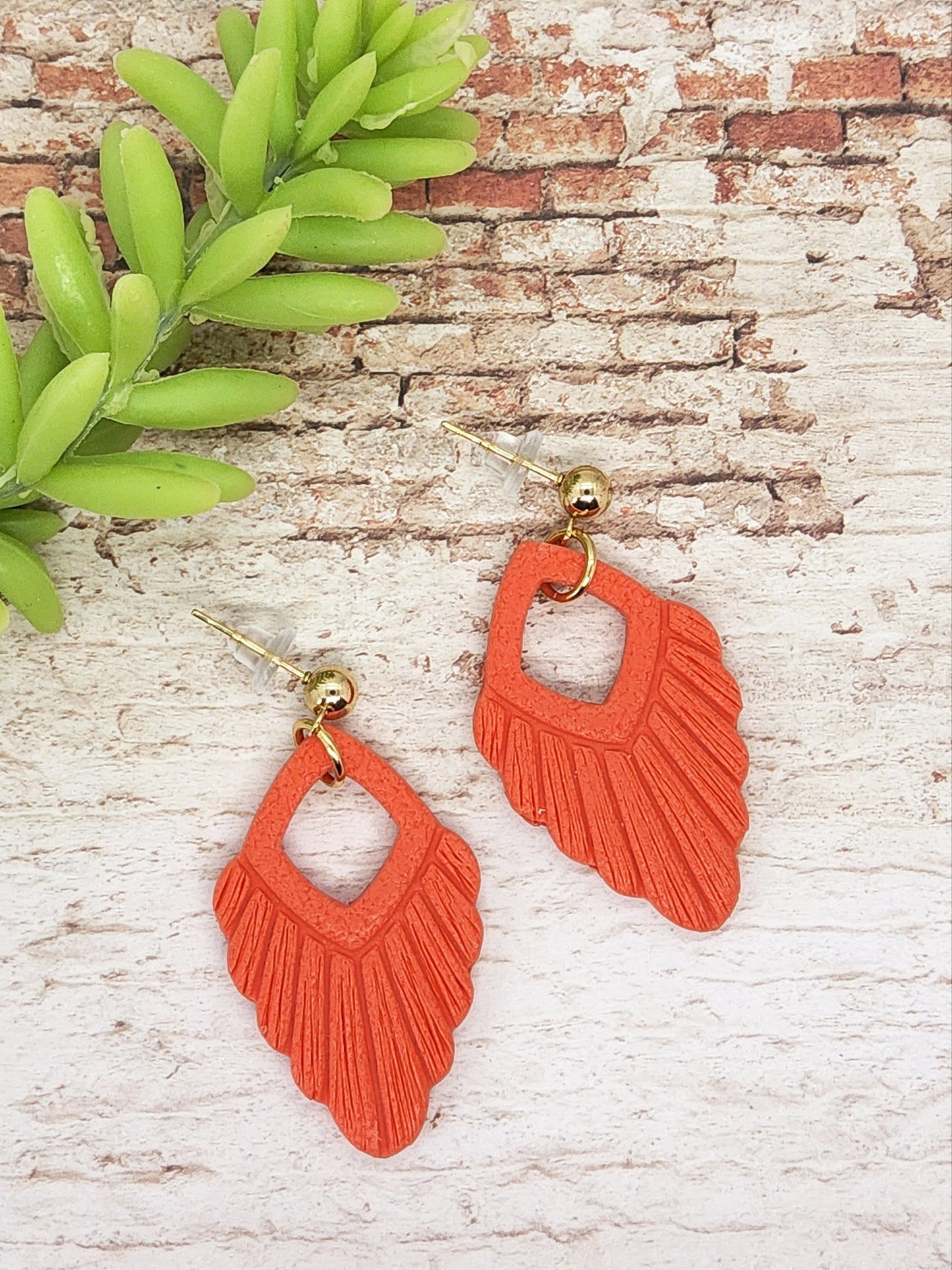 CORAL POLYMER CLAY EARRINGS