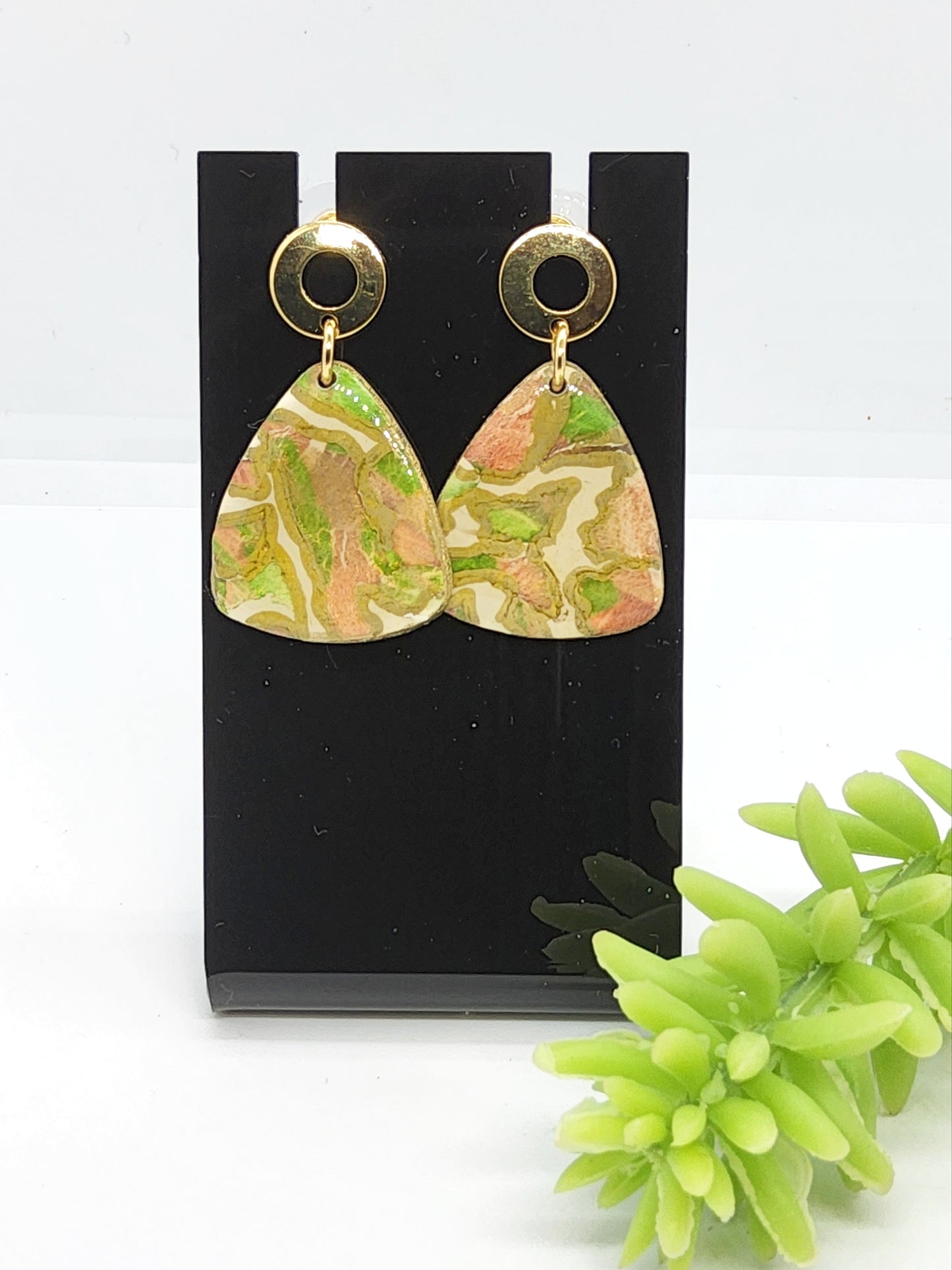 ABTRACT PATTERN POLYMER CLAY EARRINGS