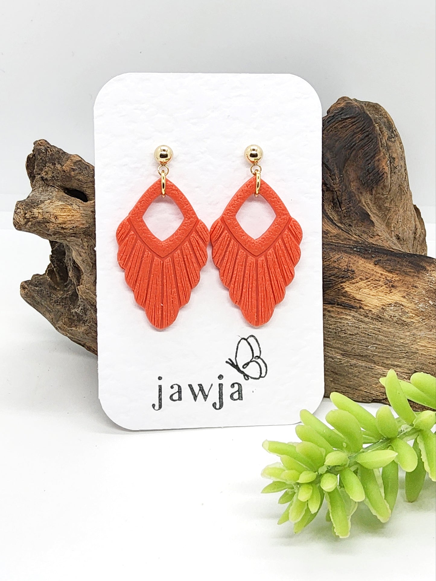 CORAL POLYMER CLAY EARRINGS