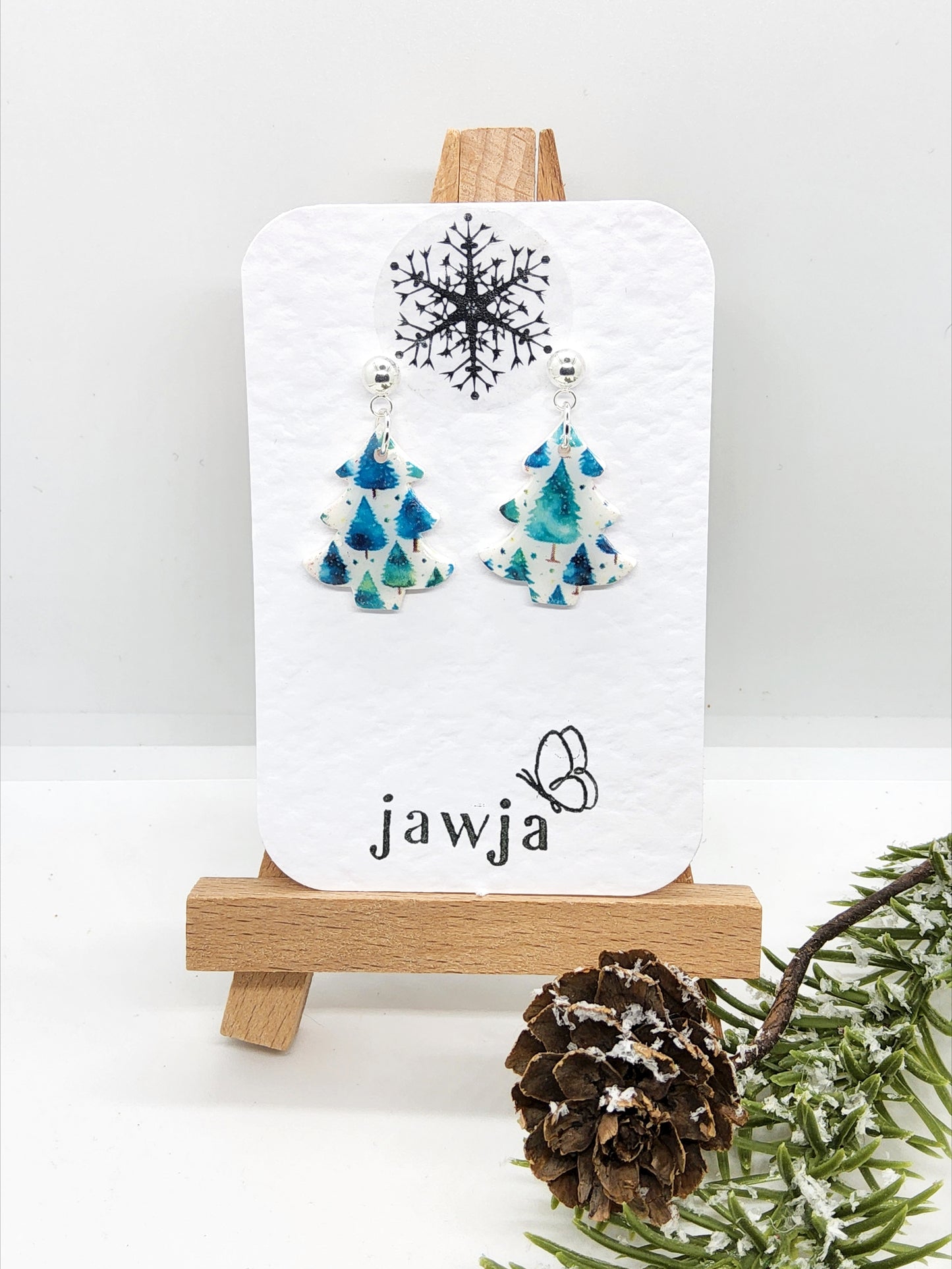 CHRISTMAS TREE POLYMER CLAY EARRINGS