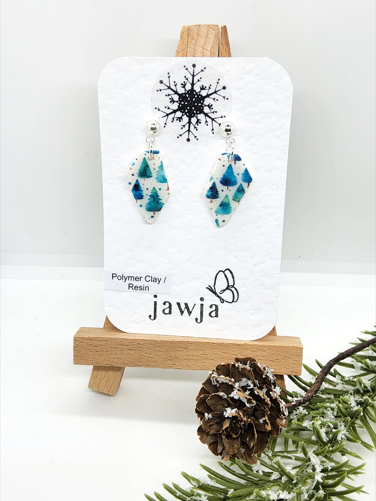 CHRISTMAS TREE POLYMER CLAY EARRINGS