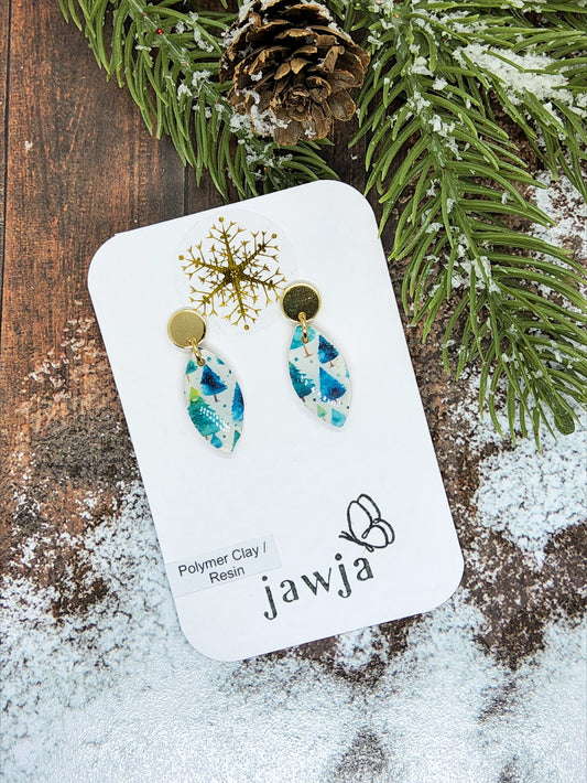 SMALL CHRISTMAS TREE POLYMER CLAY EARRINGS