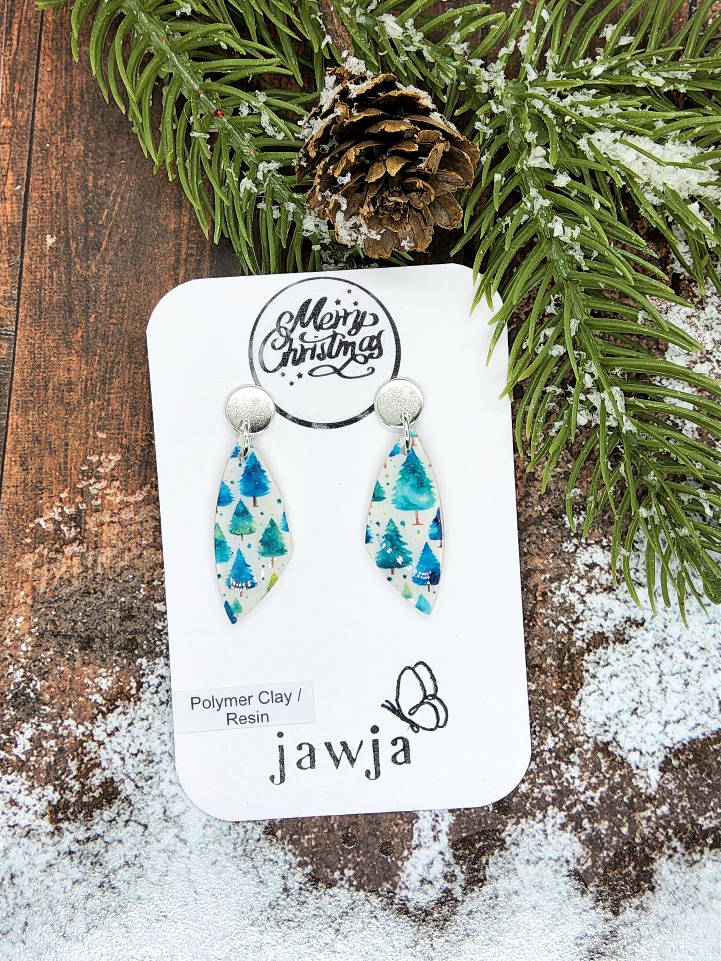 CHRISTMAS TREE POLYMER CLAY EARRINGS