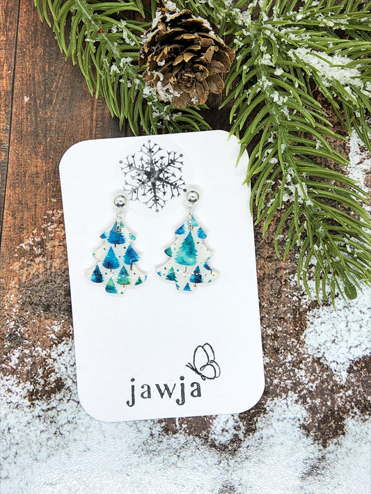 CHRISTMAS TREE POLYMER CLAY EARRINGS