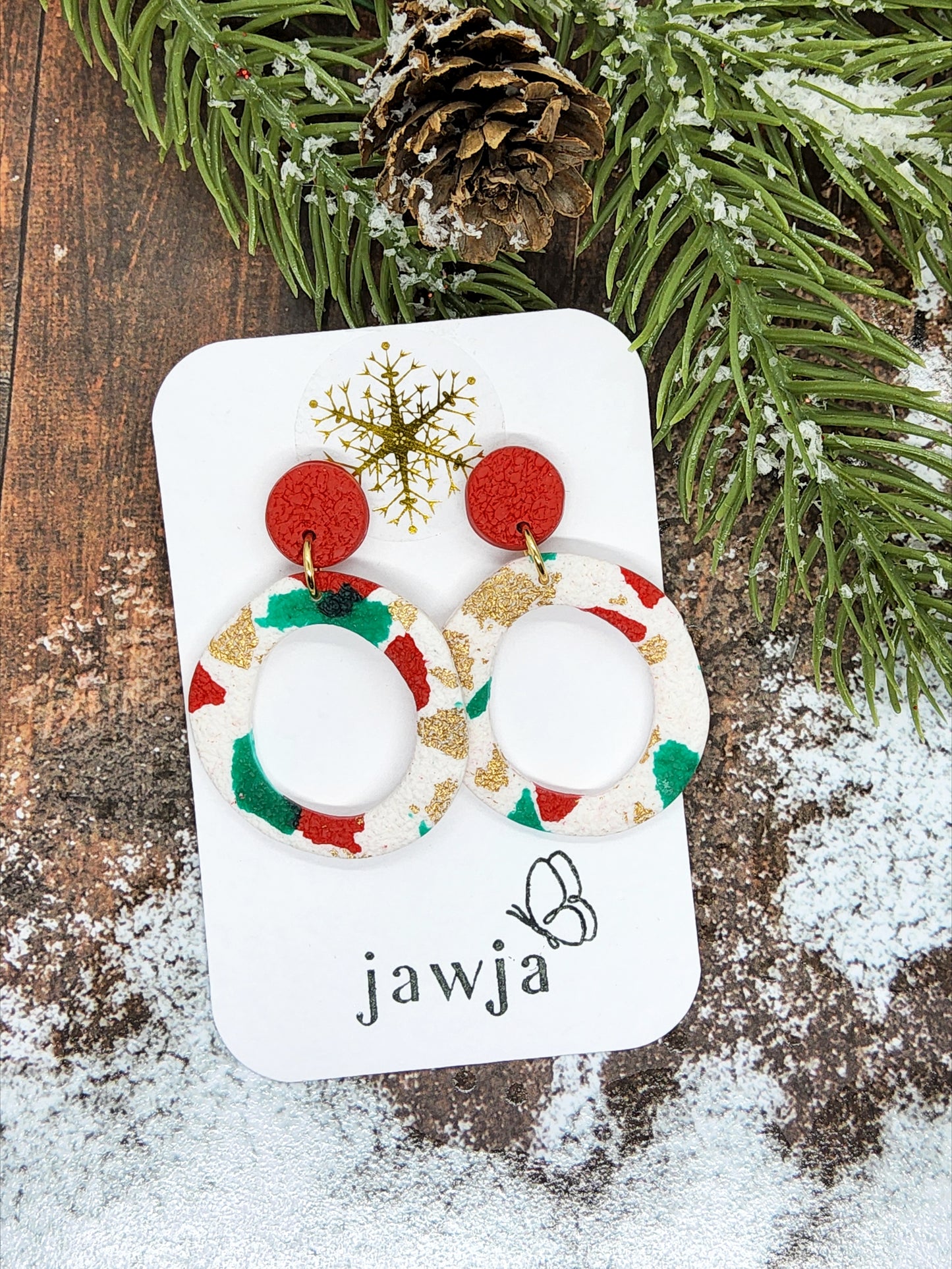 TEXTURED FESTIVE POLYMER CLAY EARRINGS