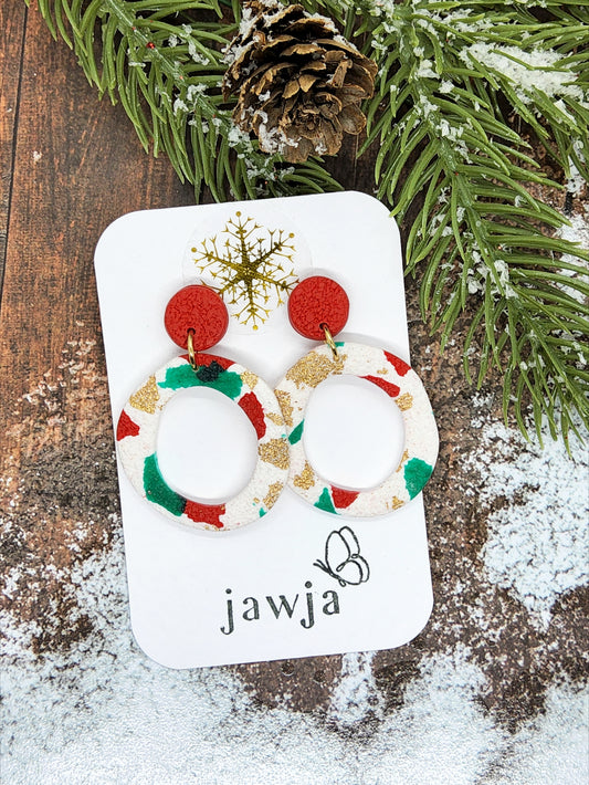 TEXTURED FESTIVE POLYMER CLAY EARRINGS