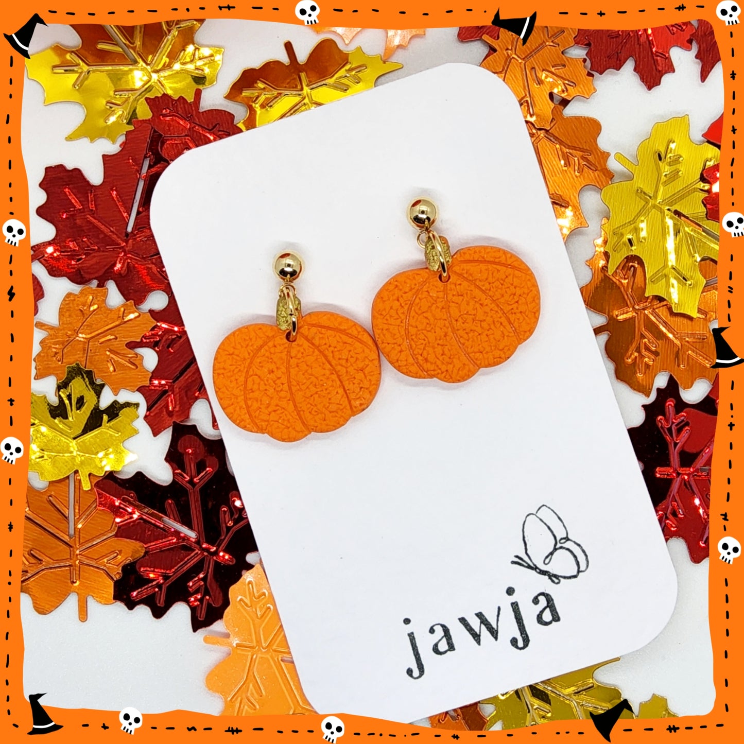 HALLOWEEN PUMPKIN POLYMER CLAY EARRINGS