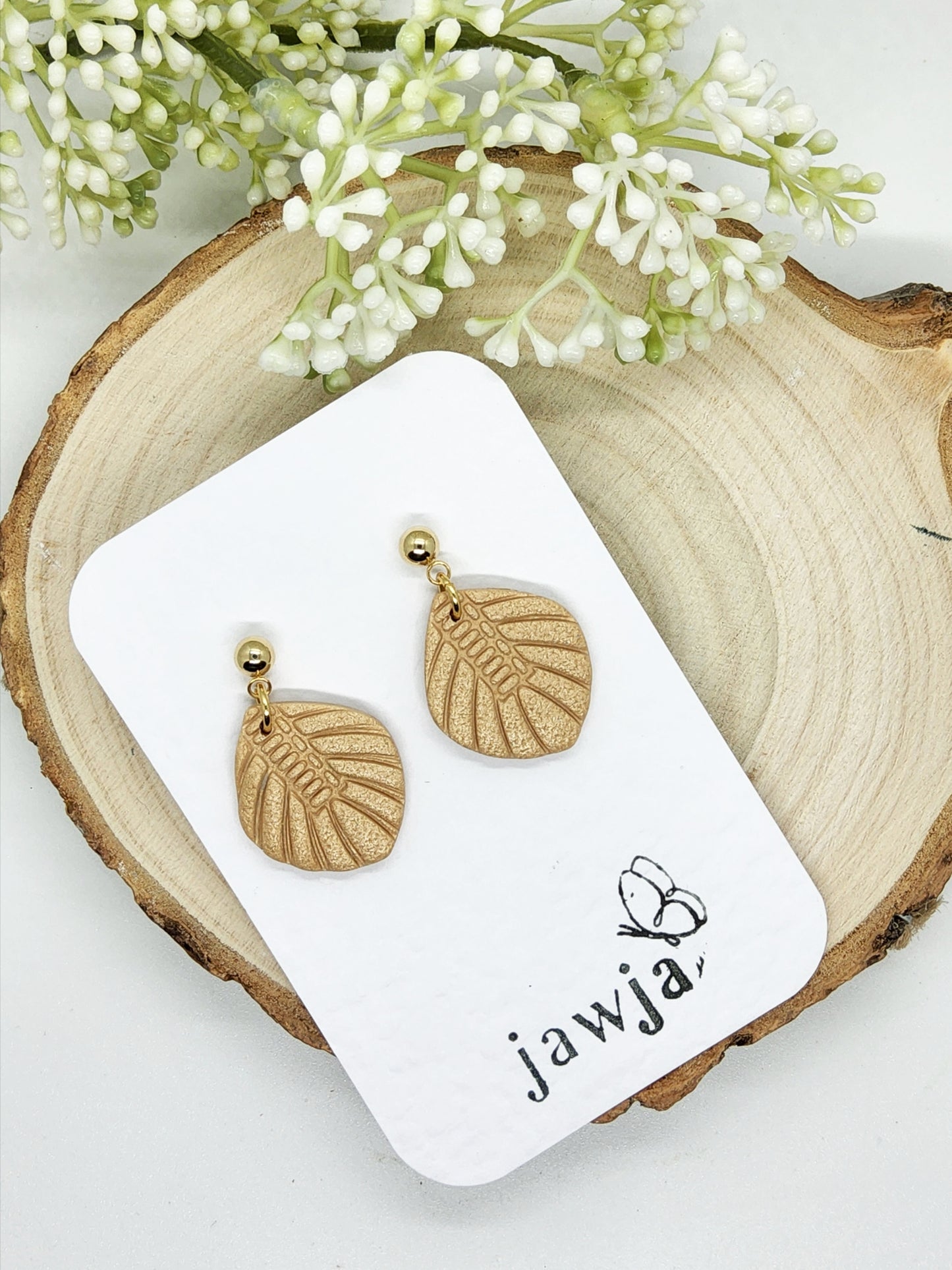 CHAMPAGNE GOLD POLYMER CLAY EARRINGS