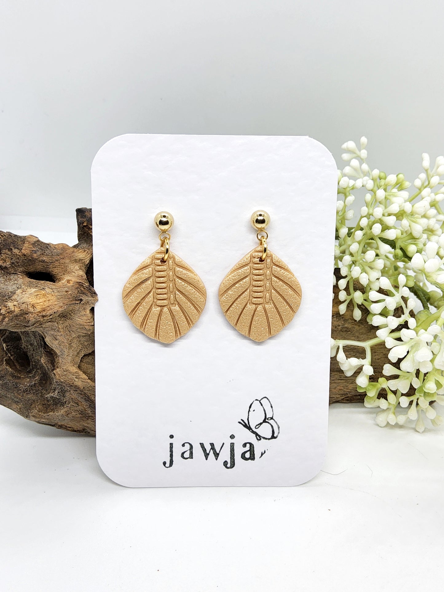 CHAMPAGNE GOLD POLYMER CLAY EARRINGS