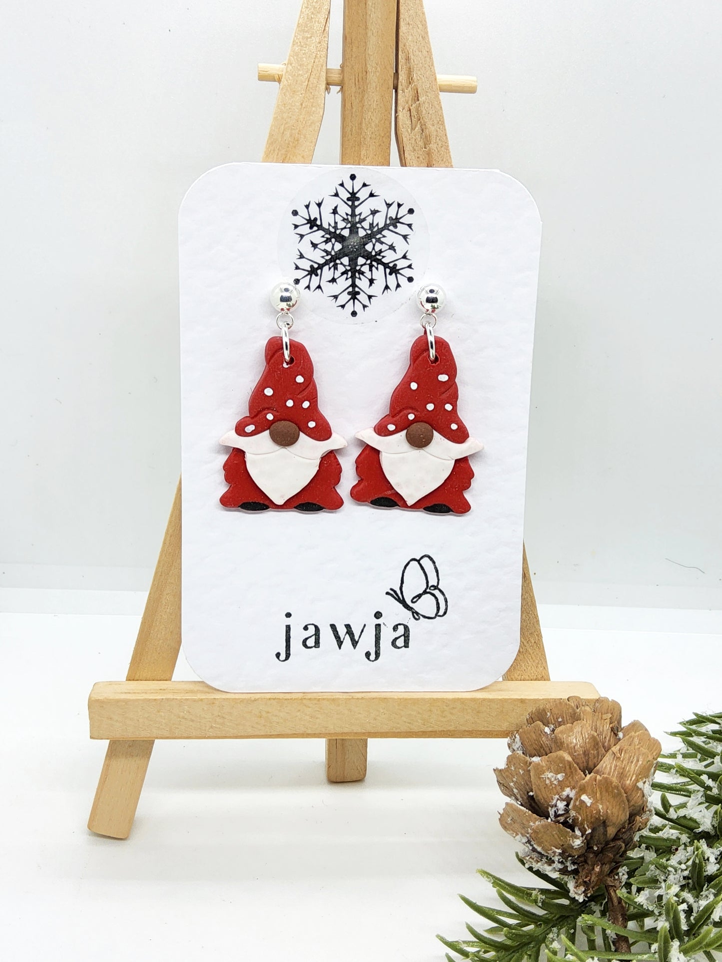 GNOME CHRISTMAS POLYMER CLAY EARRINGS (LARGE)