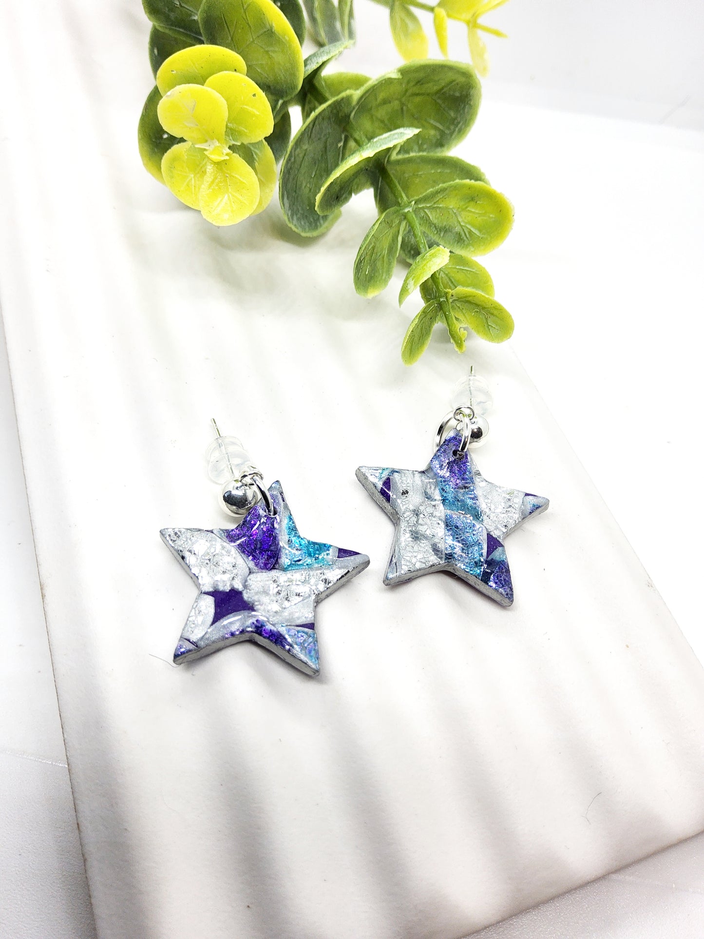 STARS IN METALLIC SILVER, TEAL, LILAC