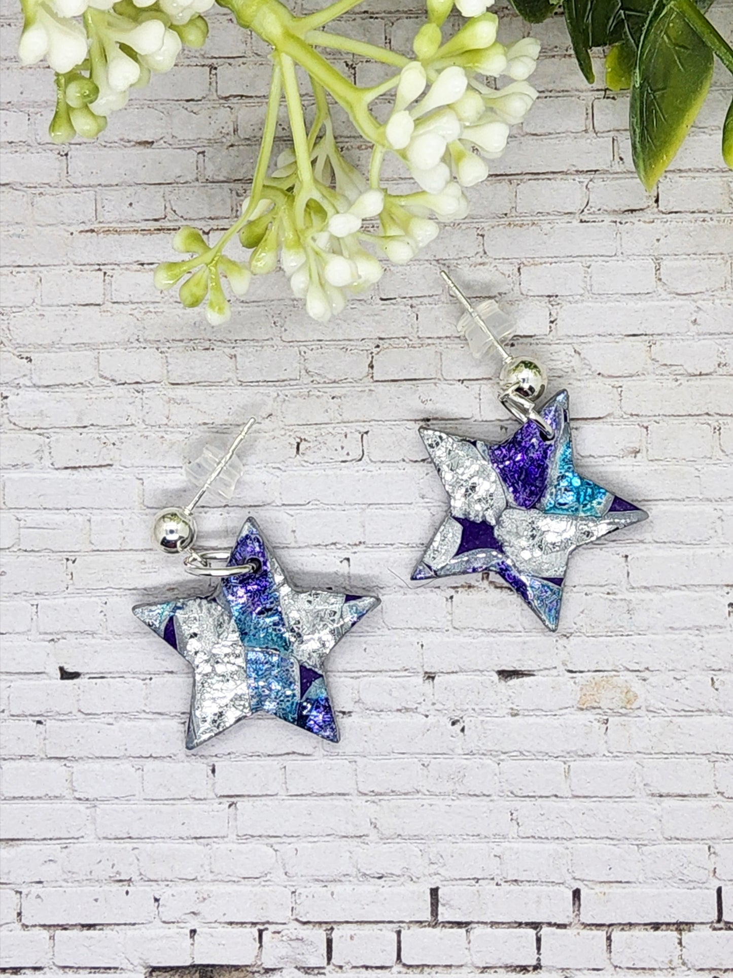 STARS IN METALLIC SILVER, TEAL, LILAC