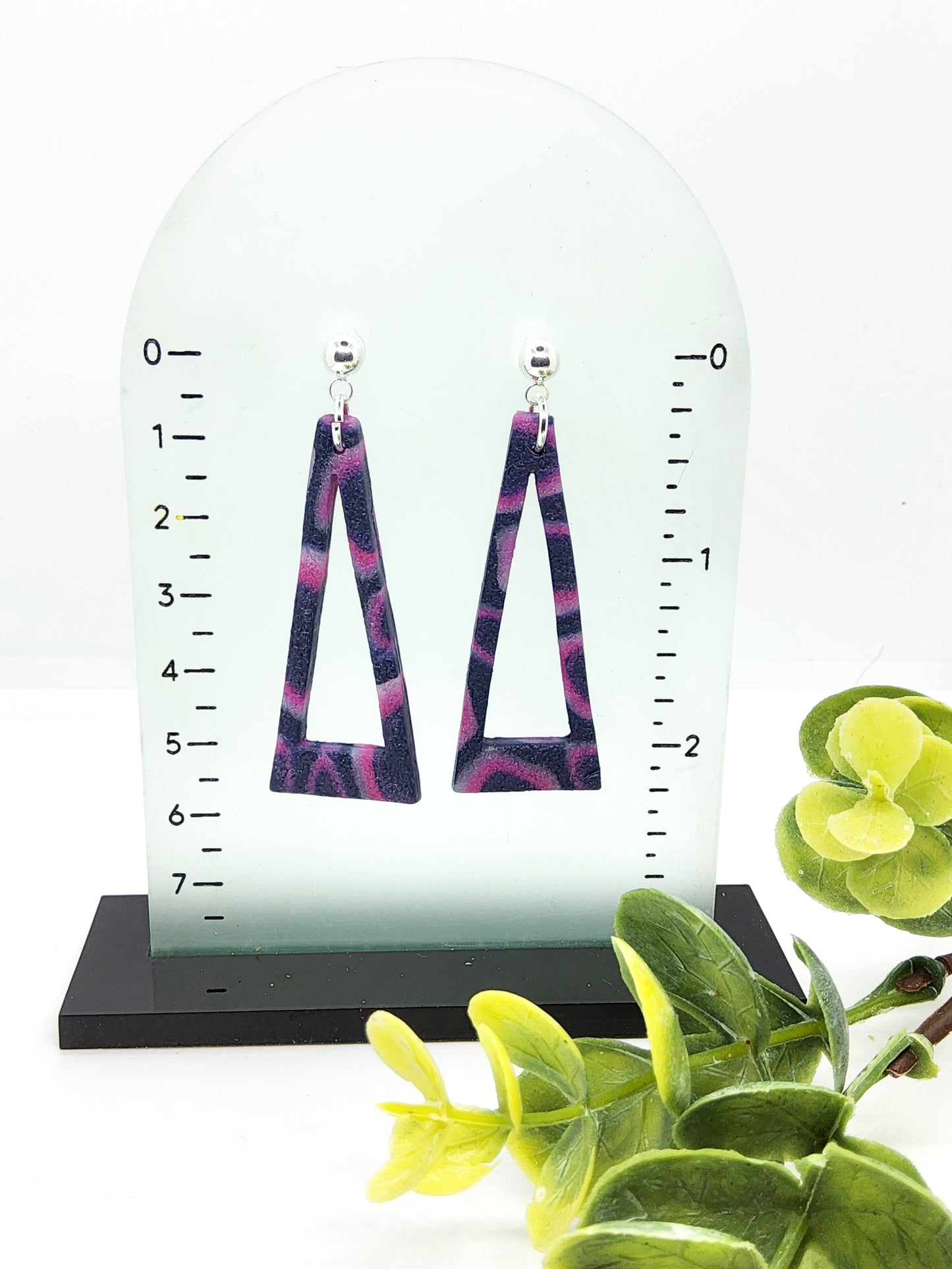 GEOMETRIC MARBLED POLYMER CLAY EARRINGS