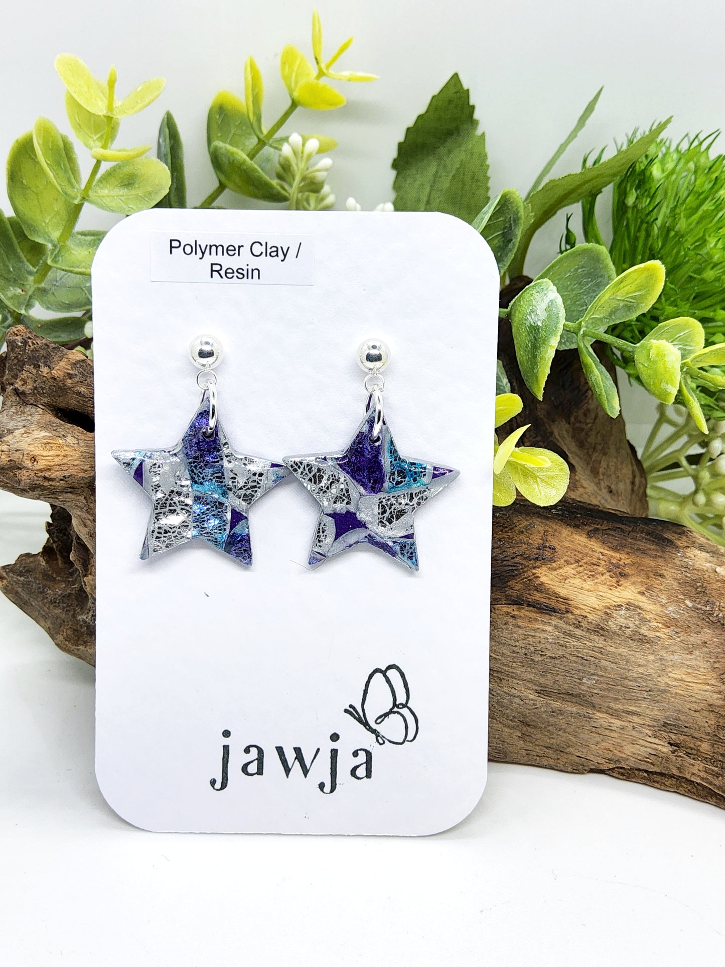 STARS IN METALLIC SILVER, TEAL, LILAC