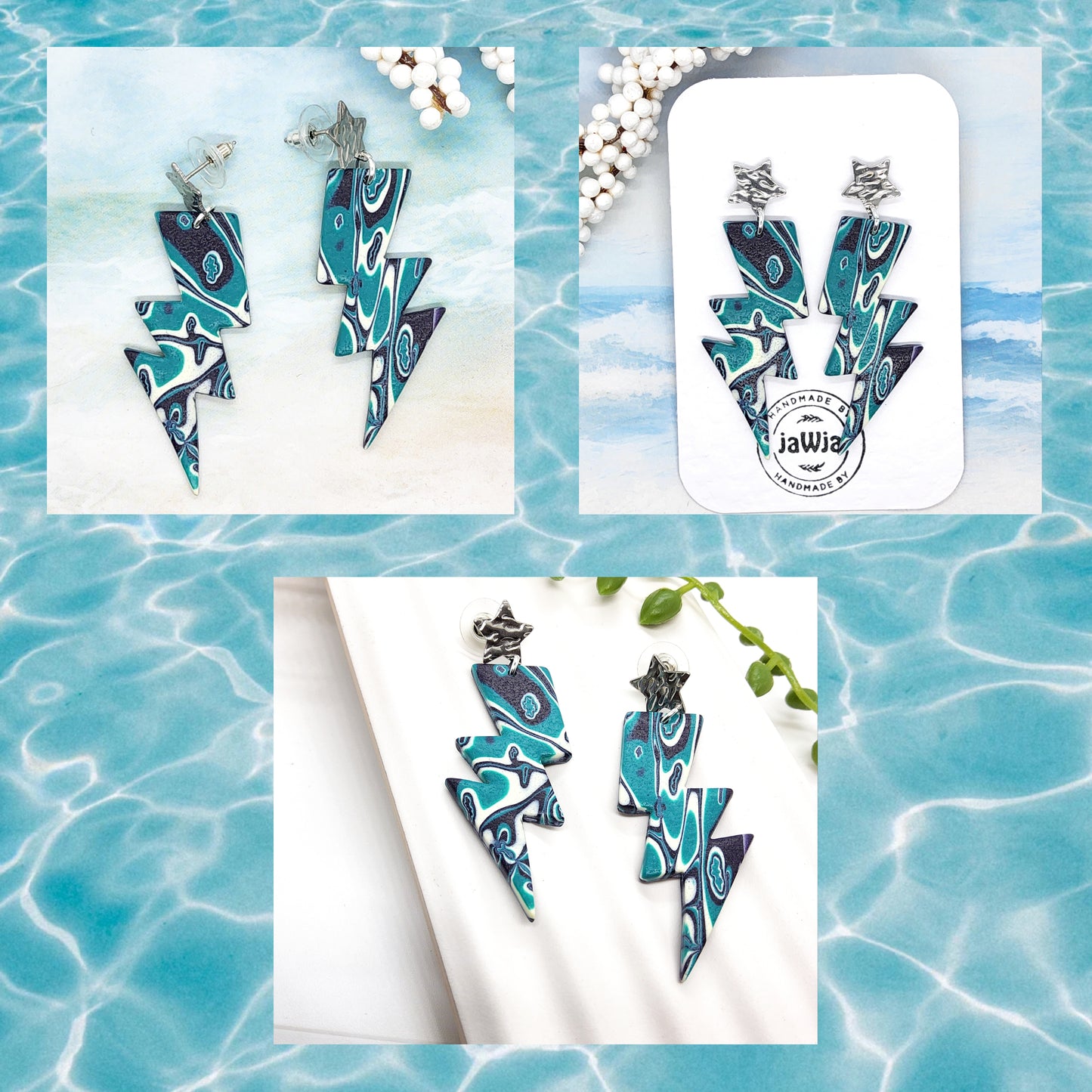 LIGHTENING POLYMER CLAY EARRINGS