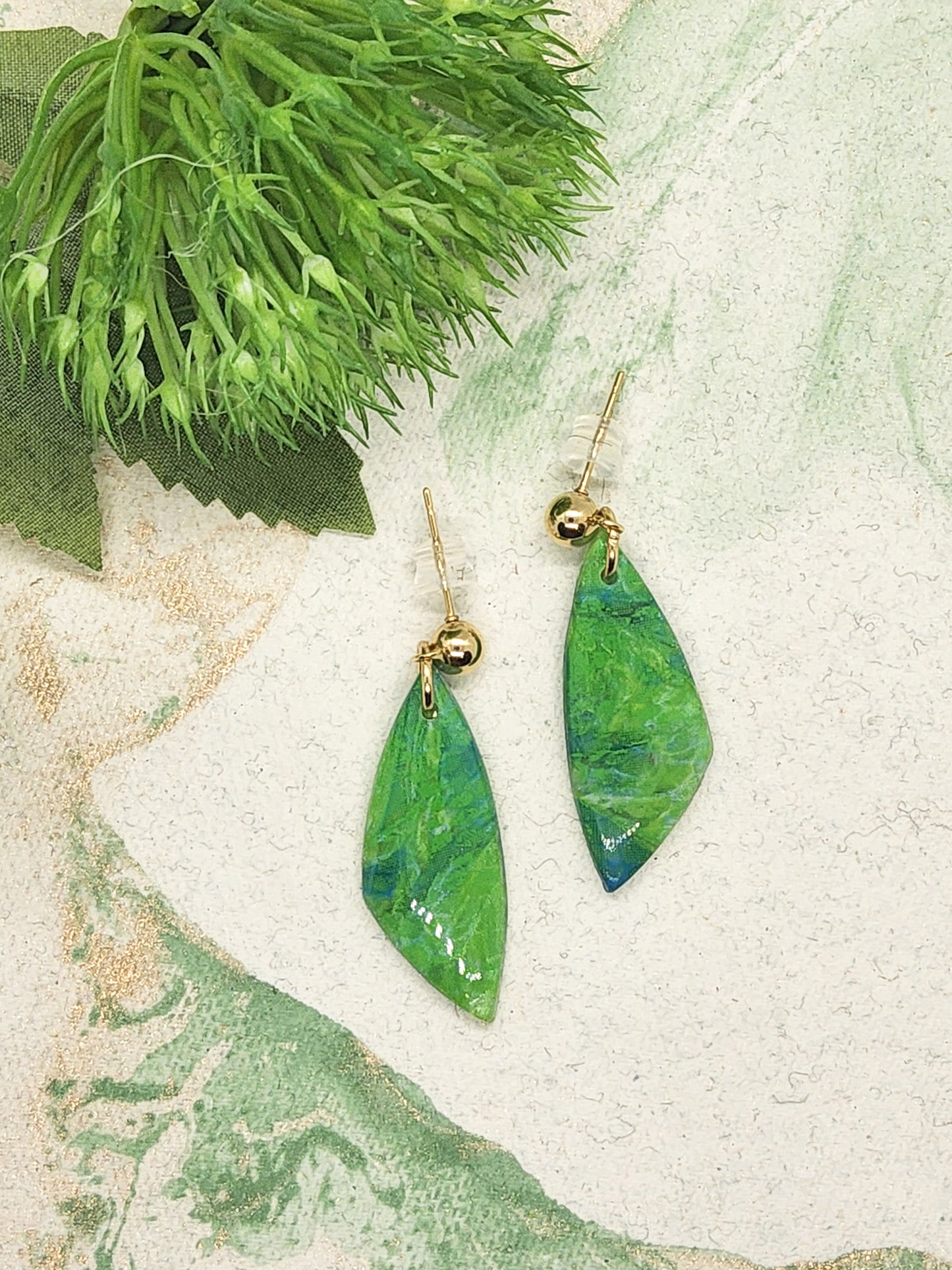 SPRING GREEN POLYMER CLAY EARRINGS