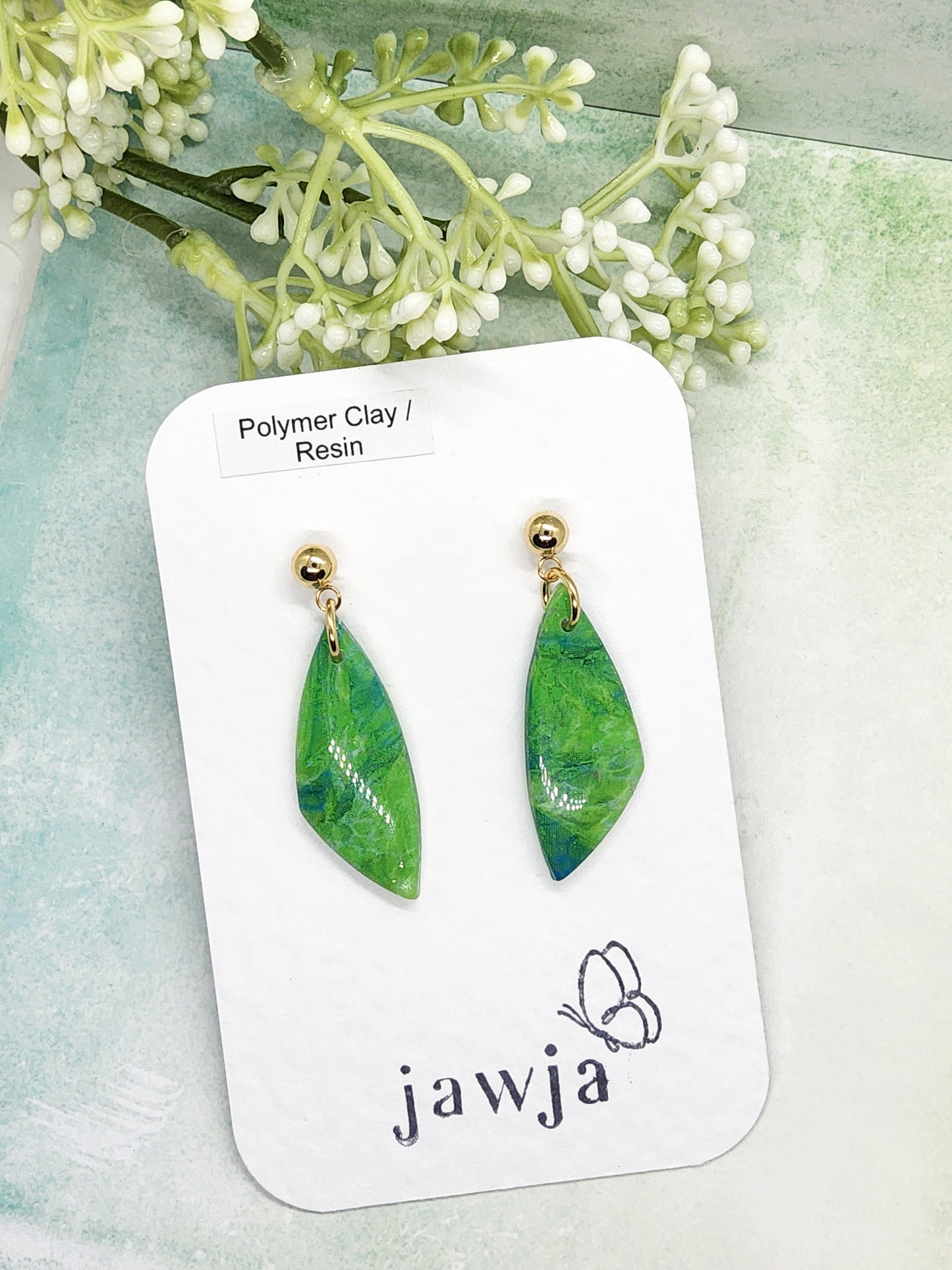 SPRING GREEN POLYMER CLAY EARRINGS