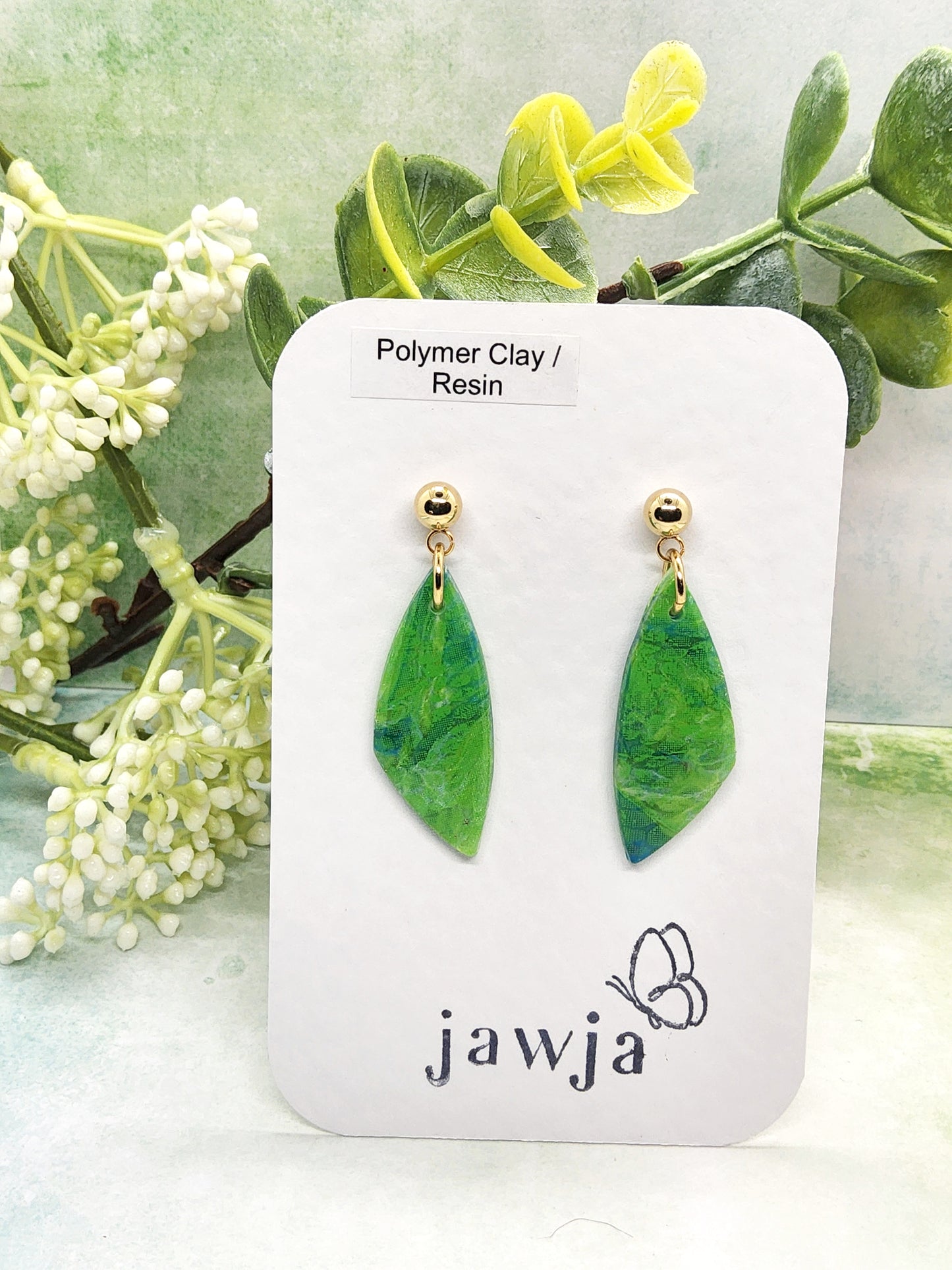 SPRING GREEN POLYMER CLAY EARRINGS
