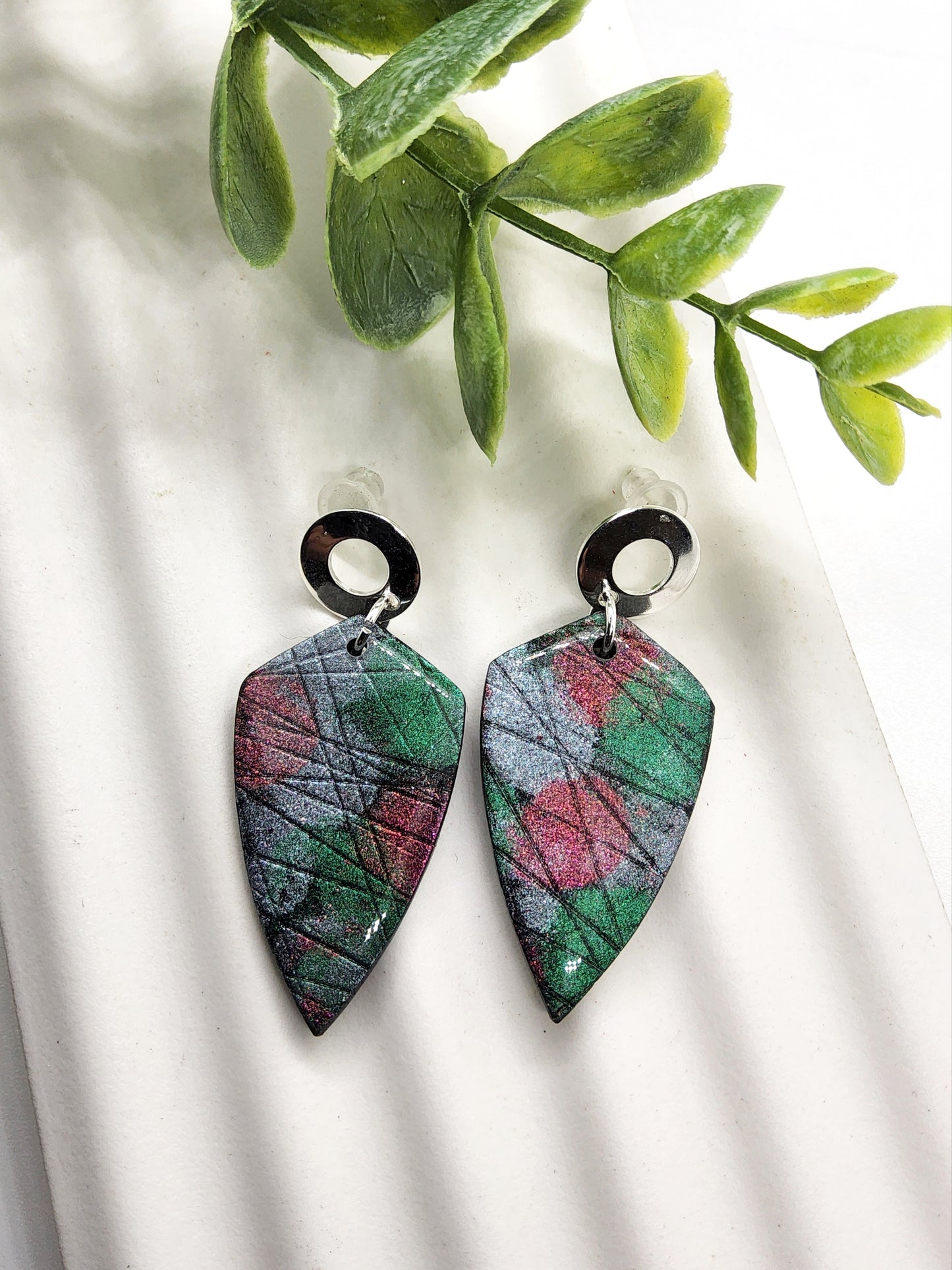 ABSTRACT DESIGN POLYMER CLAY EARRINGS