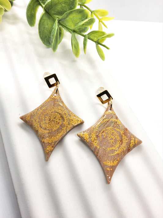 GEOMETRIC SWIRL POLYMER CLAY EARRINGS