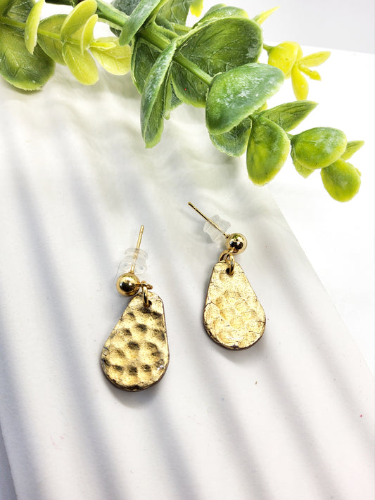GOLD FOIL POLYMER CLAY EARRINGS