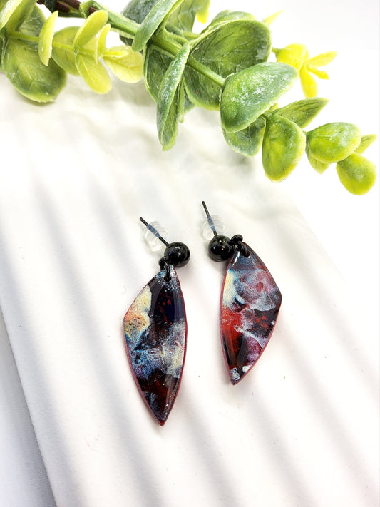 STORMY ASYMMETRICAL POLYMER CLAY EARRINGS