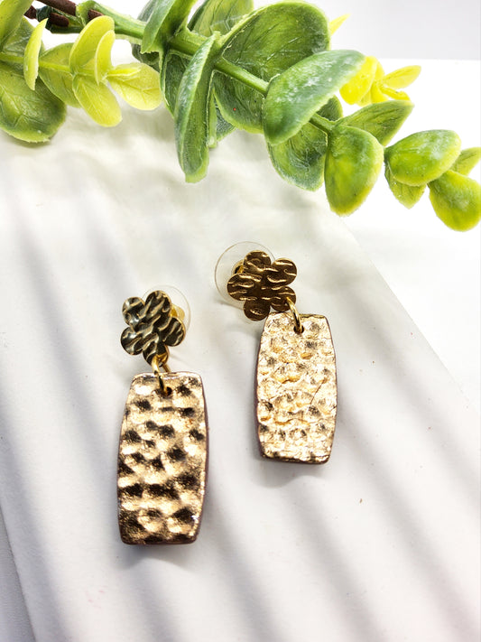 GOLD HAMMERED POLYMER CLAY EARRINGS