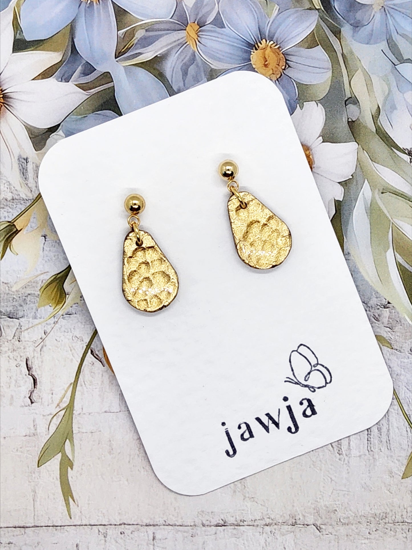 GOLD FOIL POLYMER CLAY EARRINGS