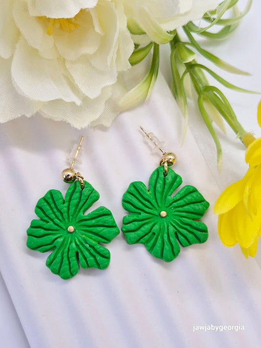 TROPICAL GREEN POLYMER CLAY EARRINGS