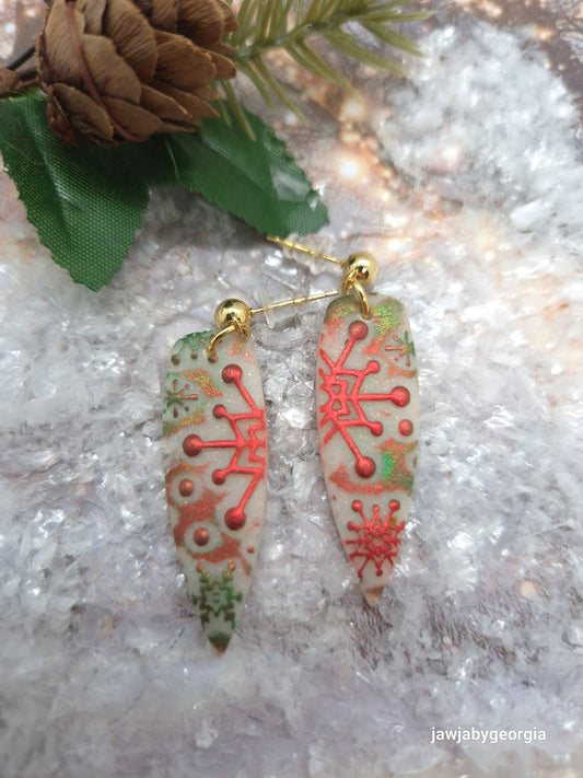 SNOWFLAKE POLYMER CLAY EARRINGS