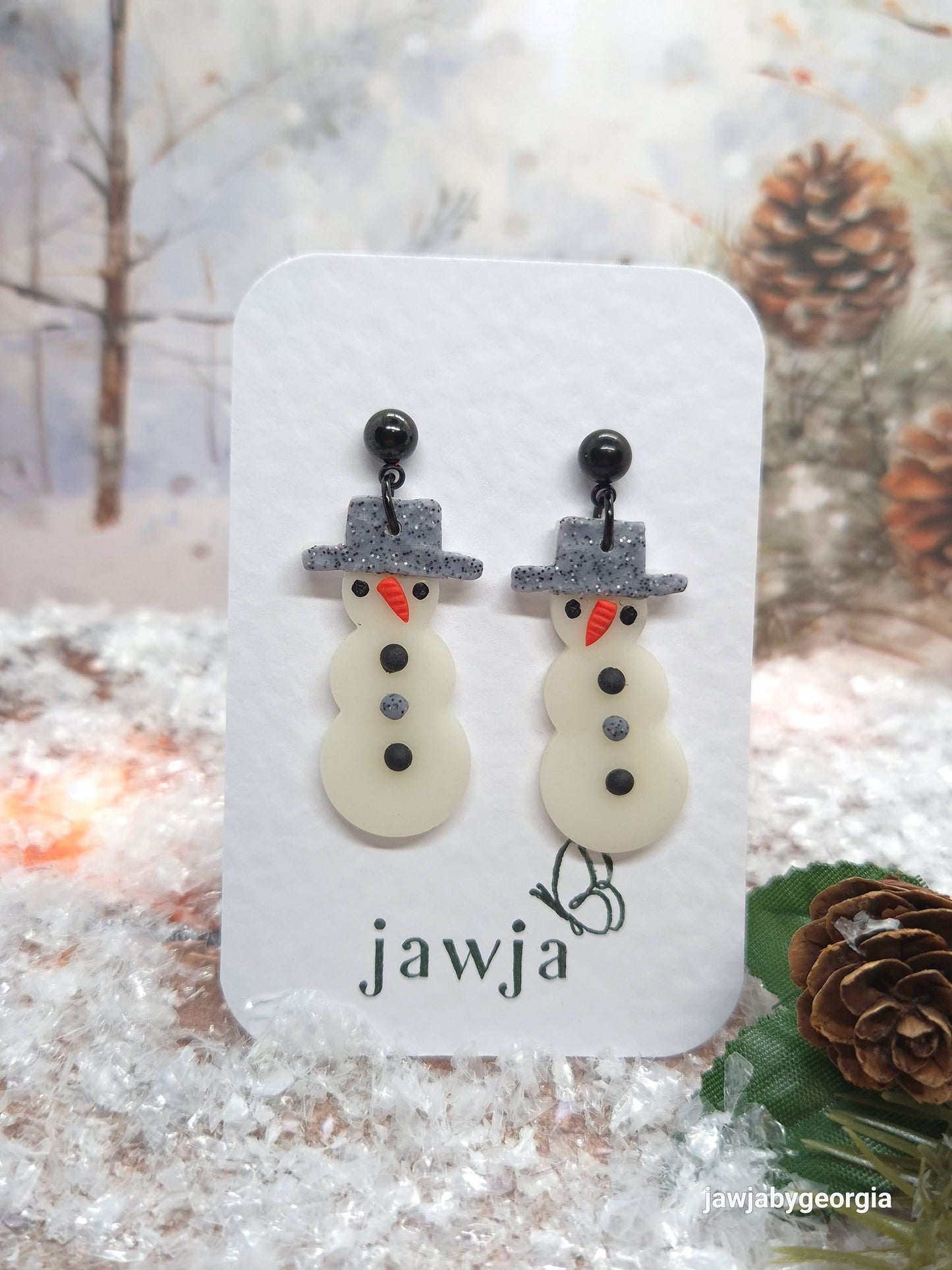 SNOWMAN POLYMER CLAY EARRINGS
