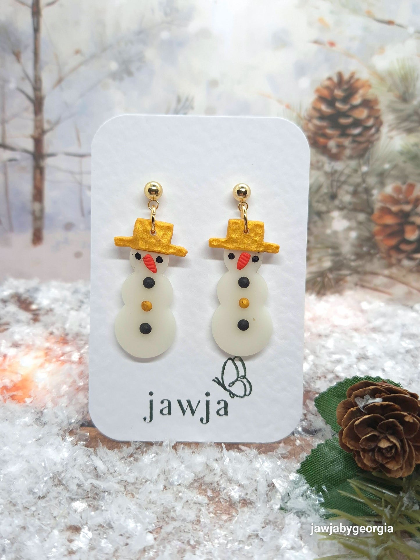 SNOWMAN POLYMER CLAY EARRINGS
