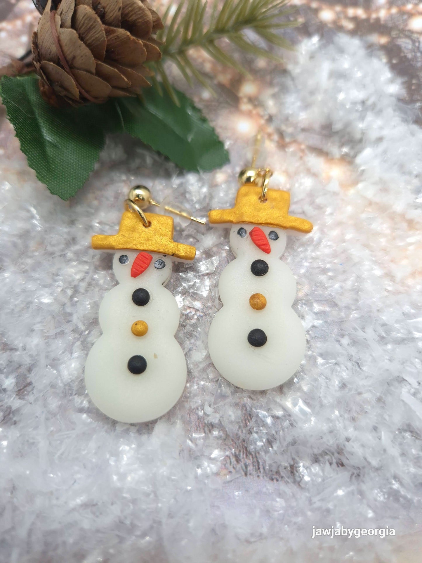 SNOWMAN POLYMER CLAY EARRINGS