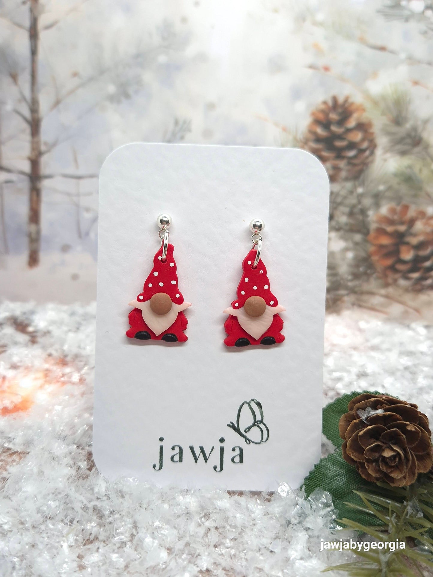 SMALL GNOME POLYMER CLAY EARRINGS