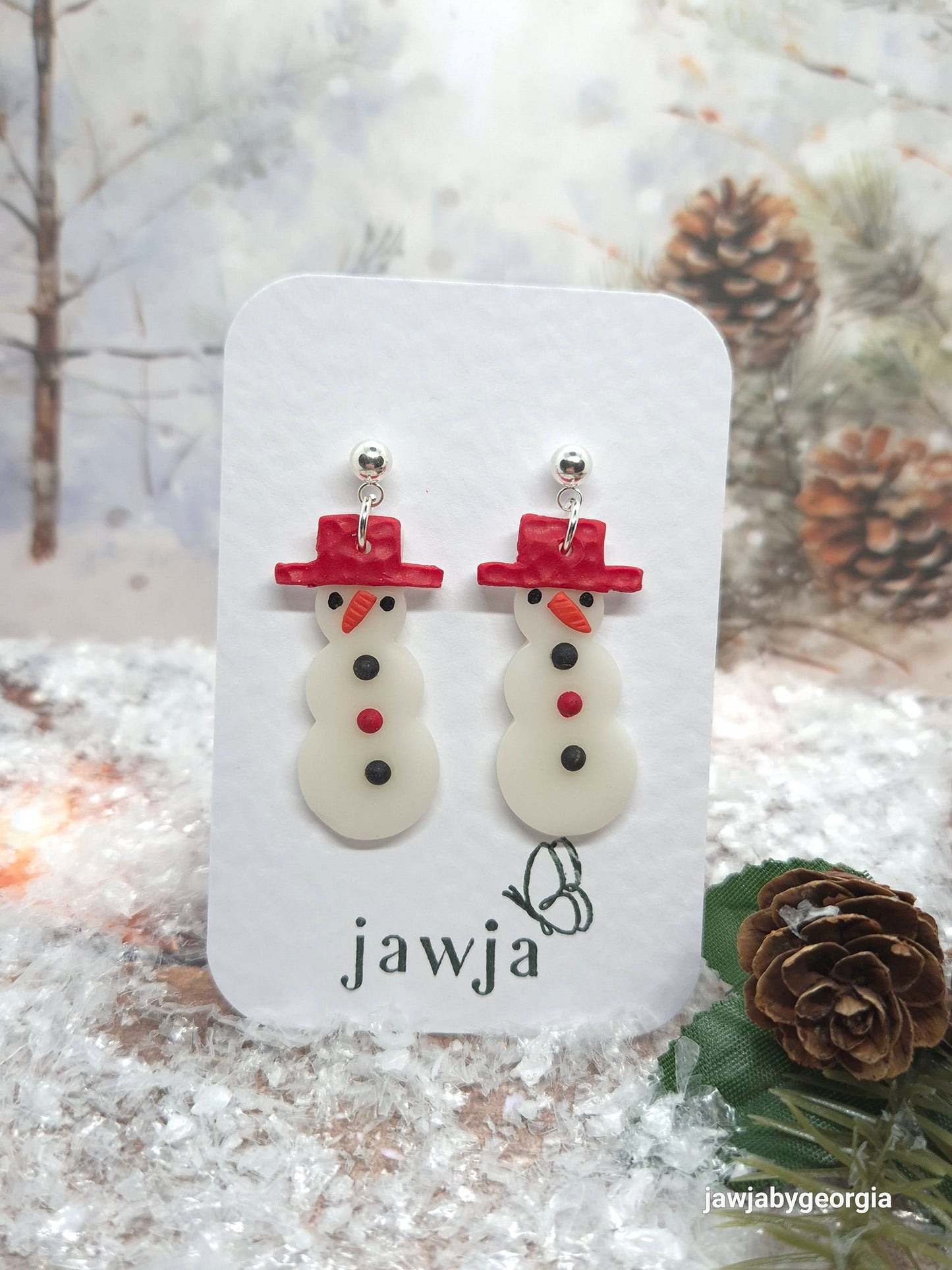 SNOWMAN POLYMER CLAY EARRINGS