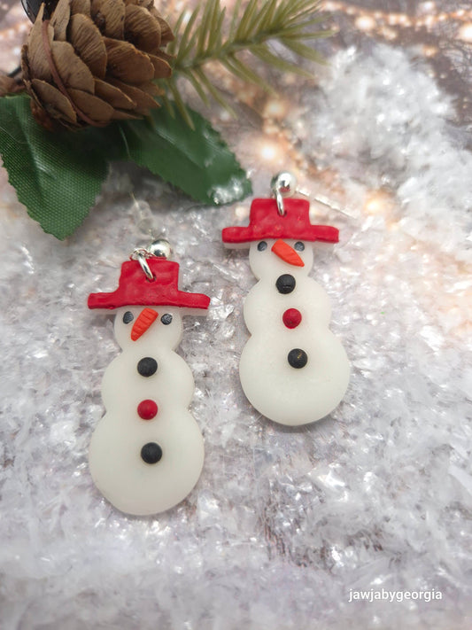 SNOWMAN POLYMER CLAY EARRINGS