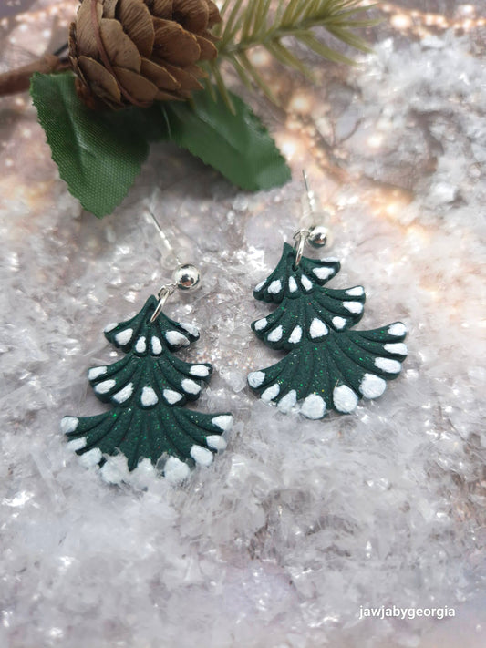 CHRISTMAS TREE POLYMER CLAY EARRINGS