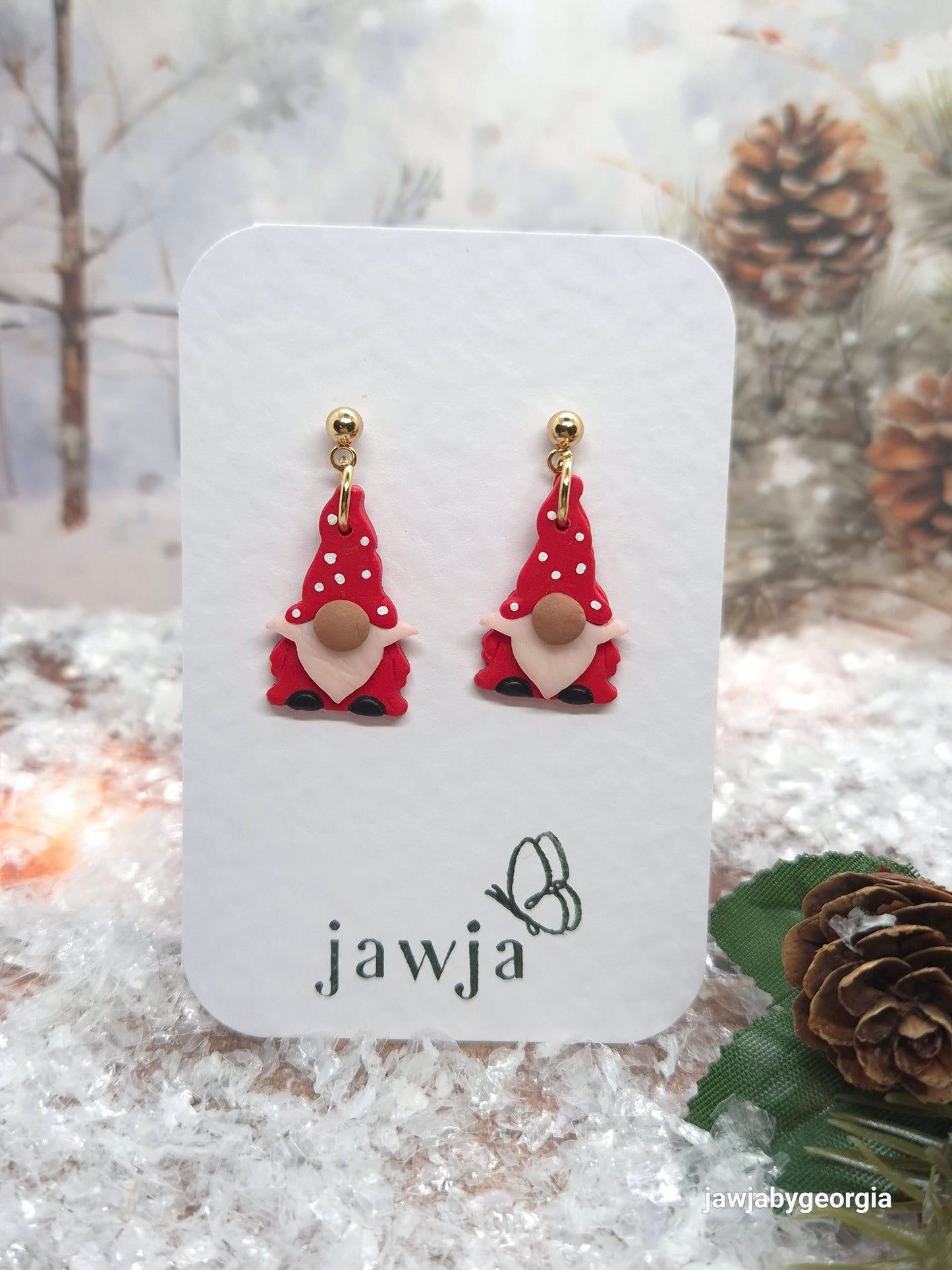 SMALL GNOME POLYMER CLAY EARRINGS