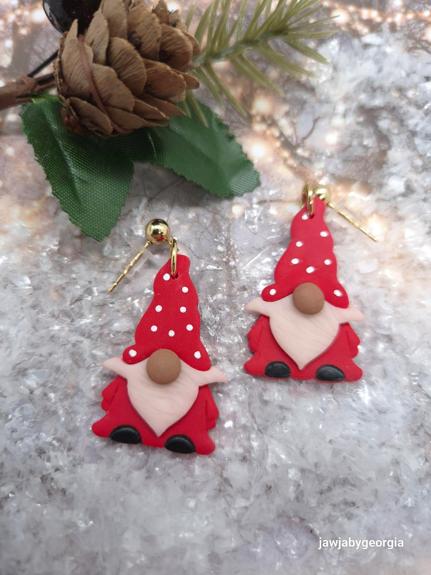 LARGE GNOME POLYMER CLAY EARRINGS